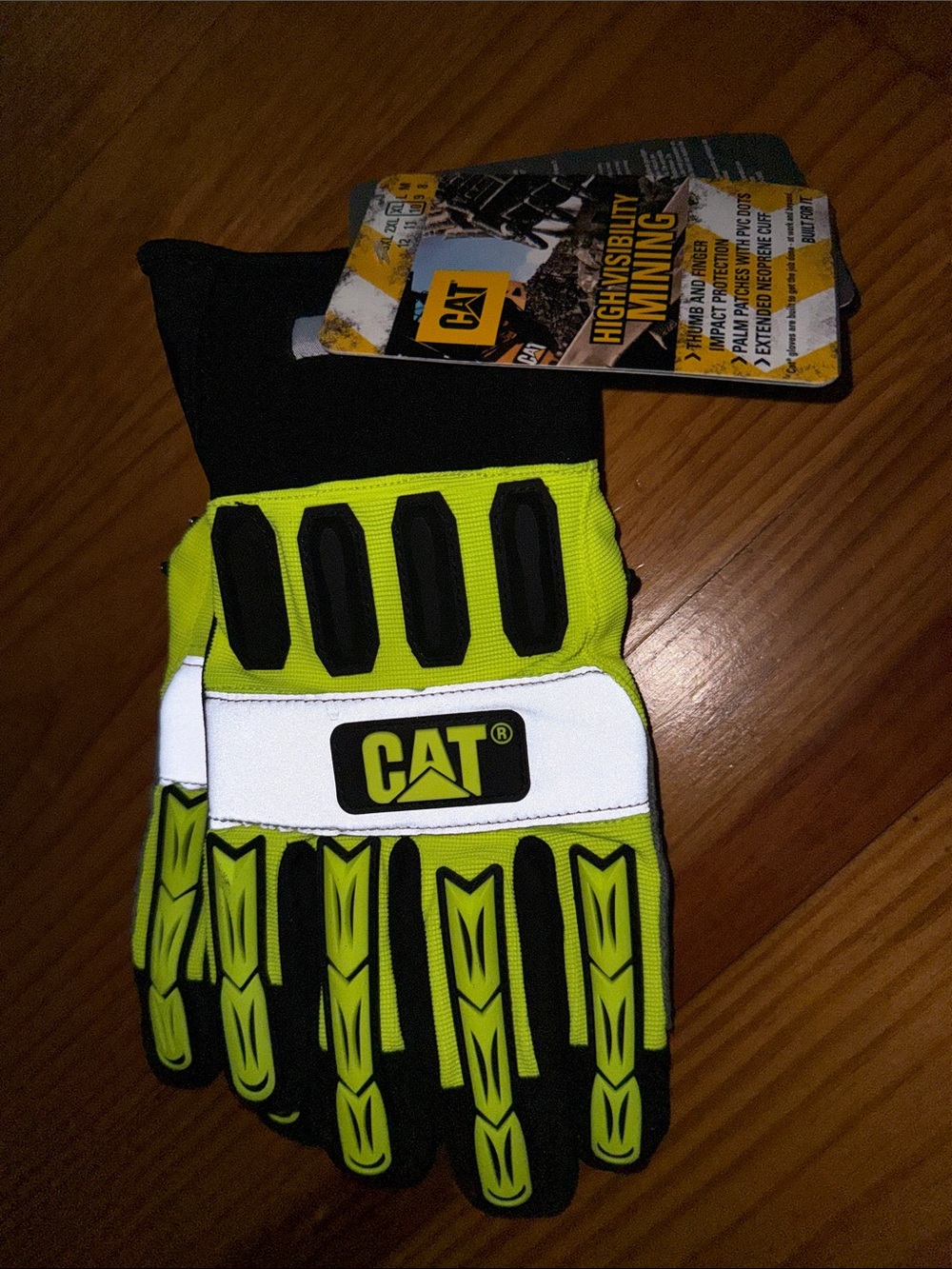 CAT High-Visibility Men's Work Gloves — Yellow/Black XL